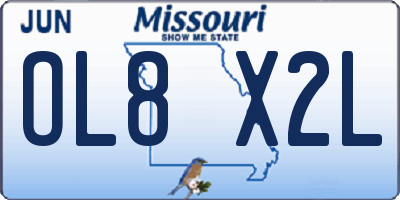 MO license plate OL8X2L