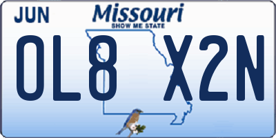 MO license plate OL8X2N