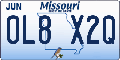 MO license plate OL8X2Q