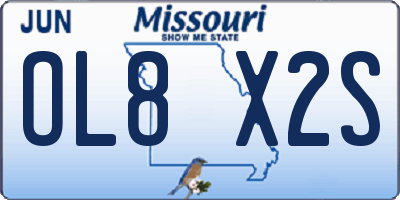 MO license plate OL8X2S