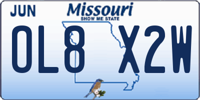 MO license plate OL8X2W