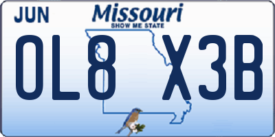 MO license plate OL8X3B