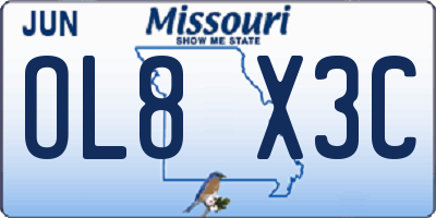 MO license plate OL8X3C