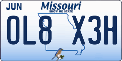 MO license plate OL8X3H