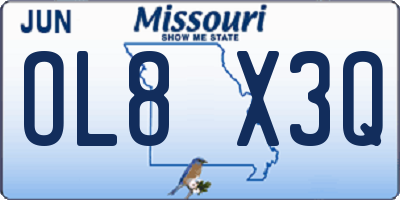 MO license plate OL8X3Q