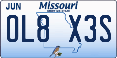 MO license plate OL8X3S