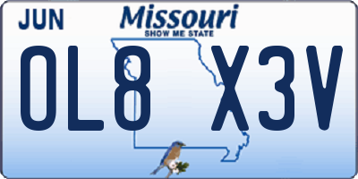 MO license plate OL8X3V