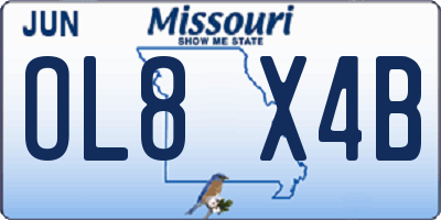 MO license plate OL8X4B