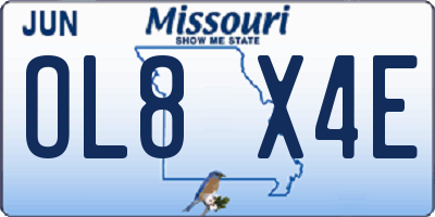 MO license plate OL8X4E