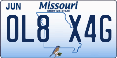 MO license plate OL8X4G