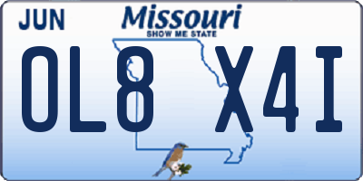 MO license plate OL8X4I