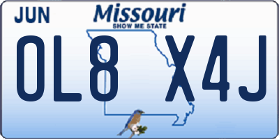 MO license plate OL8X4J