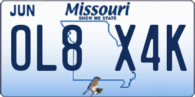 MO license plate OL8X4K