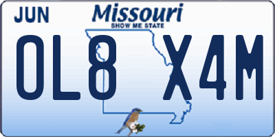 MO license plate OL8X4M