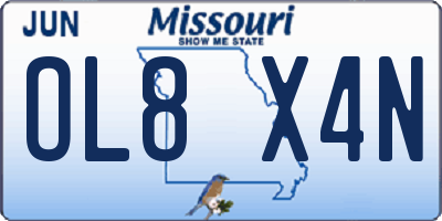 MO license plate OL8X4N