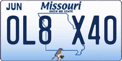 MO license plate OL8X4O