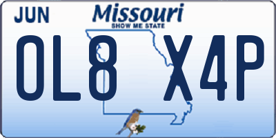 MO license plate OL8X4P