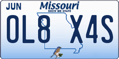 MO license plate OL8X4S