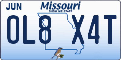MO license plate OL8X4T