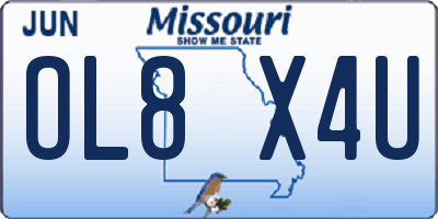 MO license plate OL8X4U
