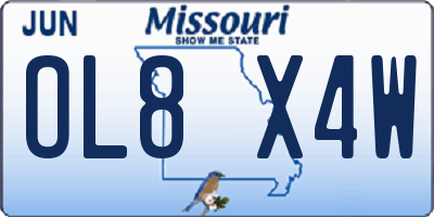 MO license plate OL8X4W