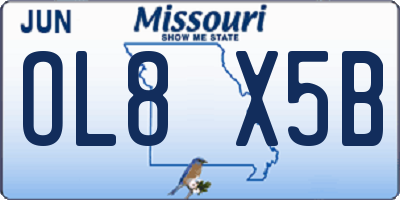MO license plate OL8X5B