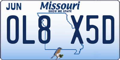 MO license plate OL8X5D