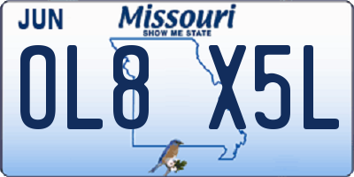 MO license plate OL8X5L