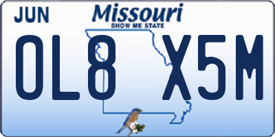 MO license plate OL8X5M