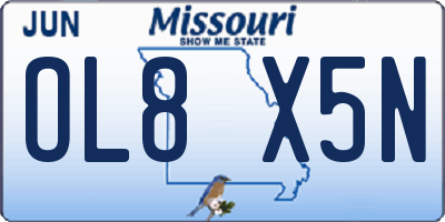 MO license plate OL8X5N