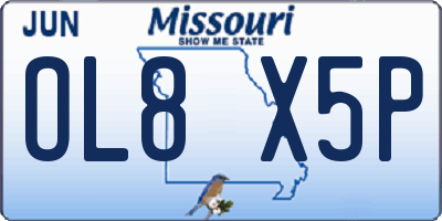MO license plate OL8X5P