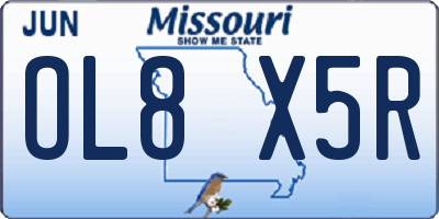 MO license plate OL8X5R