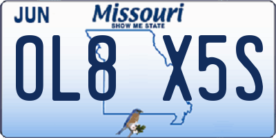 MO license plate OL8X5S
