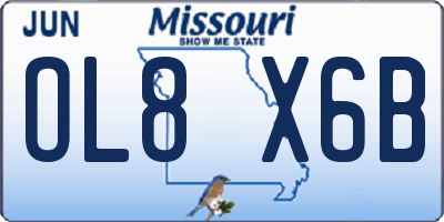 MO license plate OL8X6B