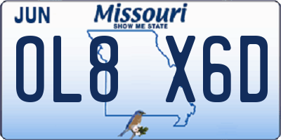MO license plate OL8X6D