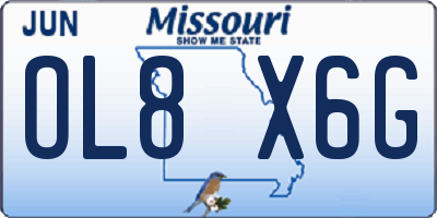 MO license plate OL8X6G