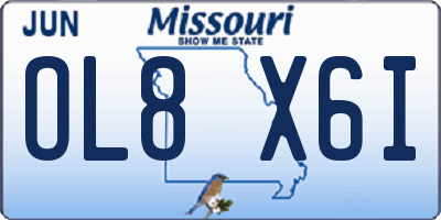 MO license plate OL8X6I