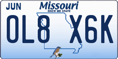 MO license plate OL8X6K