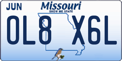 MO license plate OL8X6L