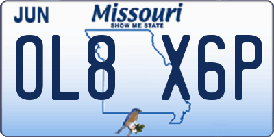 MO license plate OL8X6P