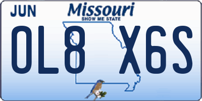 MO license plate OL8X6S