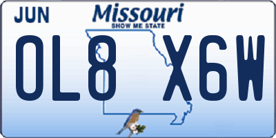 MO license plate OL8X6W