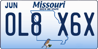 MO license plate OL8X6X