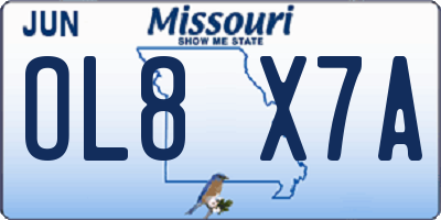 MO license plate OL8X7A
