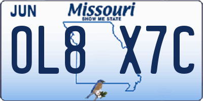 MO license plate OL8X7C