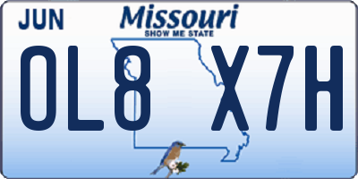 MO license plate OL8X7H