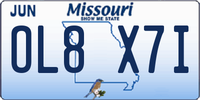 MO license plate OL8X7I
