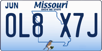 MO license plate OL8X7J