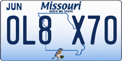 MO license plate OL8X7O