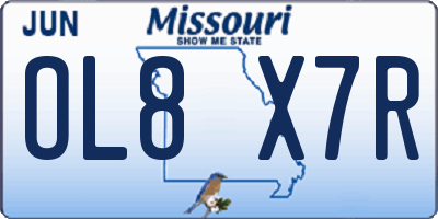 MO license plate OL8X7R